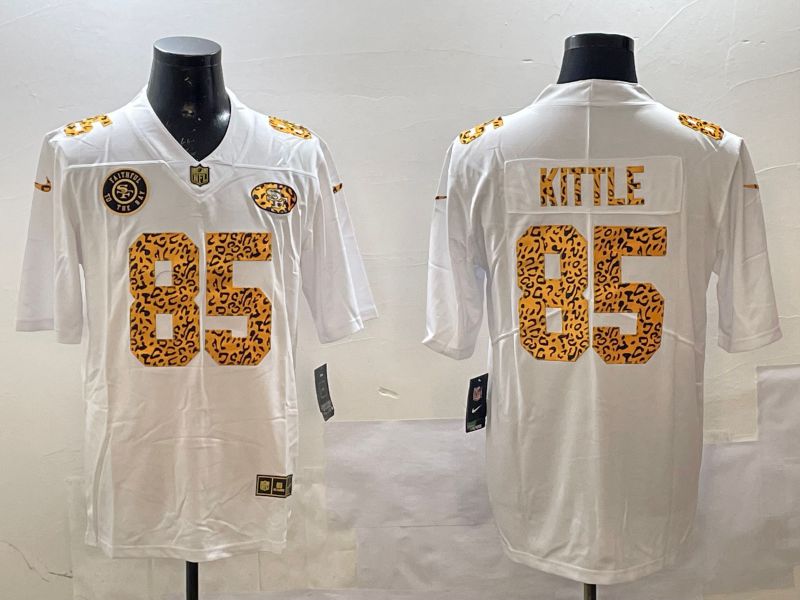 Men San Francisco 49ers #85 Kittle White Panther pattern Nike 2025 Limited NFL Jersey style 3->san francisco 49ers->NFL Jersey